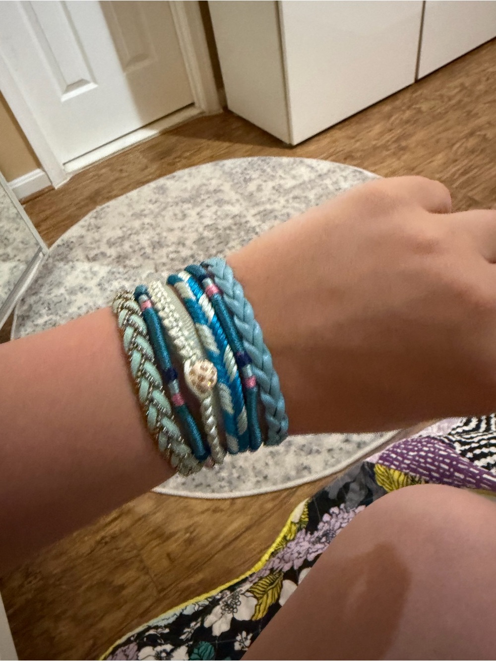 Vintage Turquoise and Silver Multi-Row Wrap Bracelet